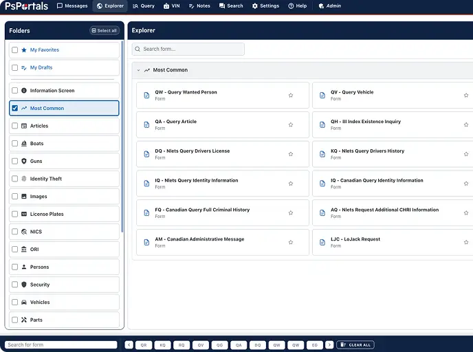 Portal NXT Upload VINAssist screen